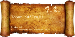Tanos Károly névjegykártya