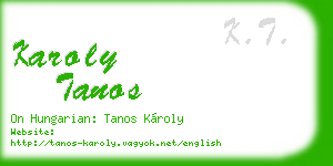 karoly tanos business card