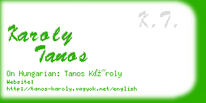 karoly tanos business card